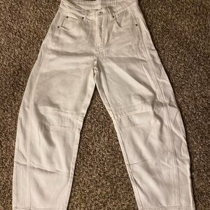 Stylish White barrel jeans